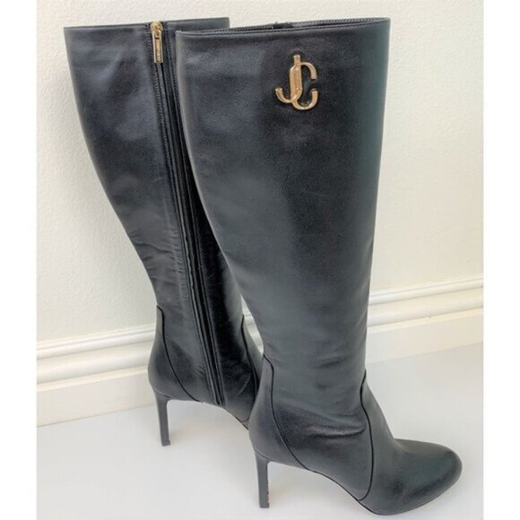 NIB Authentic Jimmy Choo Mahesa 100 Knee Boots SIze 37.5 - Picture 6 of 13